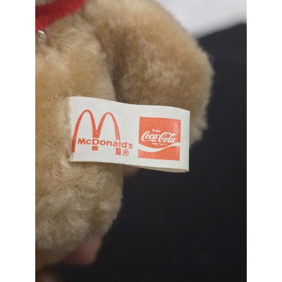 Vintage 1985 McDonalds Coca Cola Plush Reindeer Christmas  Ornament Happy Meal - Picture 2 of 8